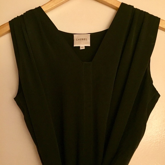 Anthropologie “Laurel” Black Silk Dress w/ Ribbon - Picture 3 of 8